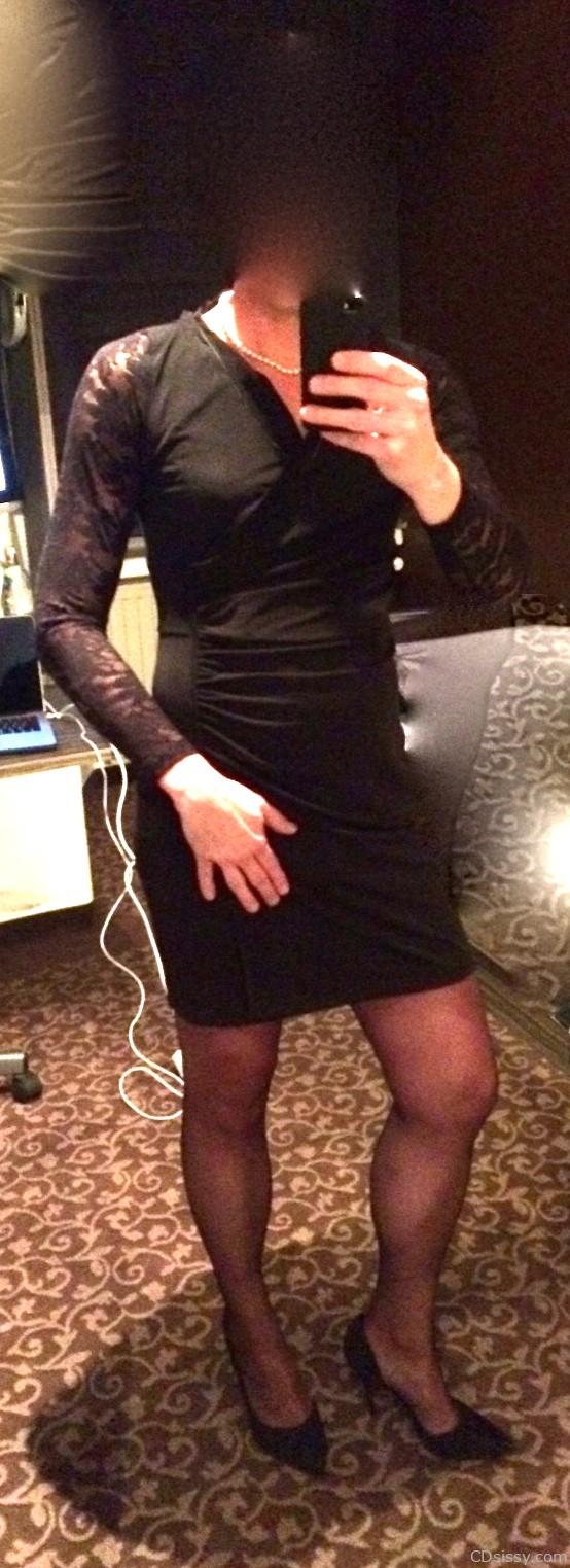 Laura Trav in black dress
