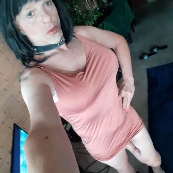sissy slut steve kuhn peach dress with cock-7ccd5339