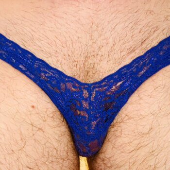 blue lace thong front